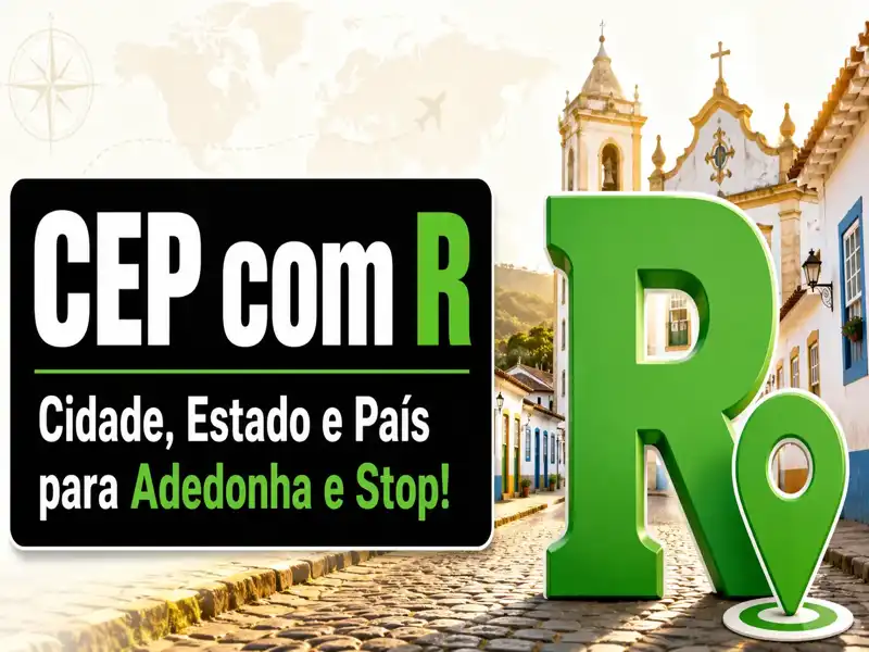 CEP com R: Lista de CEP com R Para Adedonha, Escola e Passatempo