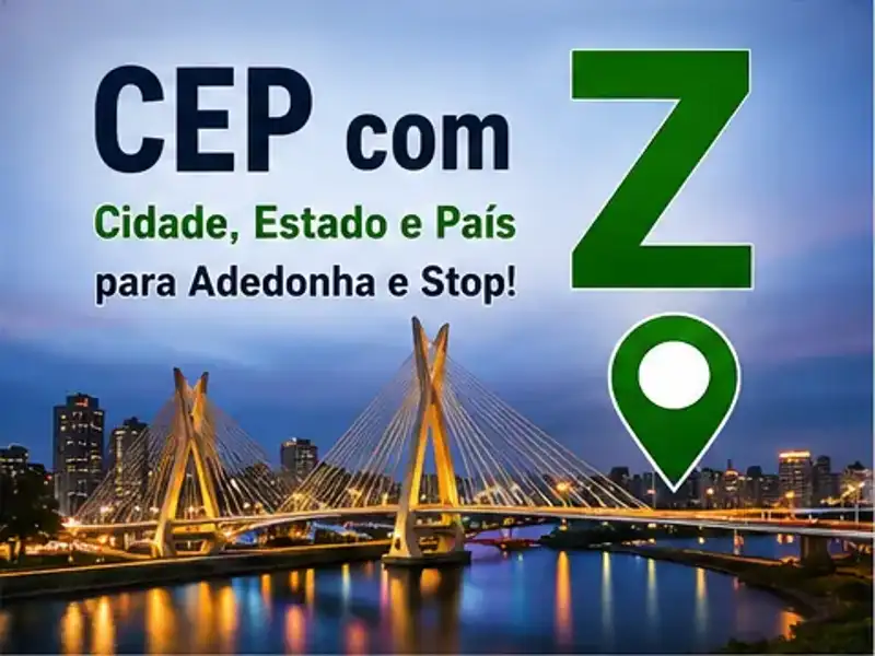 CEP com Z: Cidade, Estado e País com Z Para Fechar Bem a Rodada