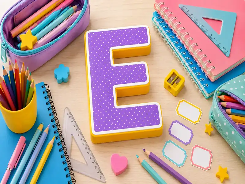 Material Escolar com E: Exemplos para Stop e Adedonha