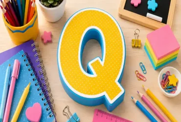 Material Escolar com Q: Exemplos de Palavras para Stop