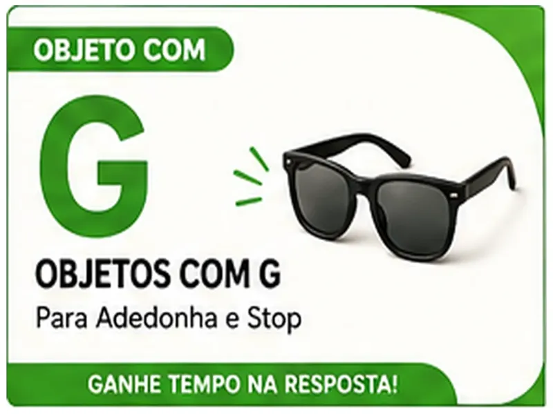 Objeto com G: Nomes de Objetos com G Para Ganhar Tempo no Stop