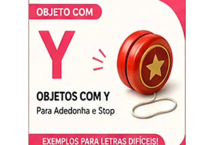 Objeto com Y: Objetos com Y Para Stop: Exemplos Para Letras Complicadas